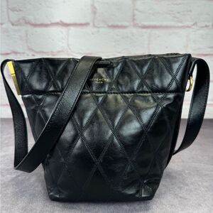 GIVENCHY Lambskin Quilted Mini GV Bucket Bag Black